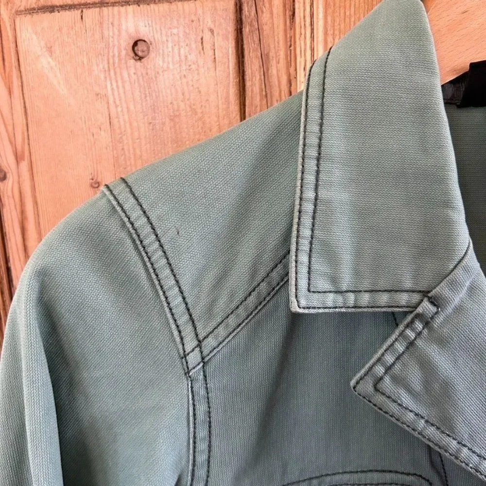 Patagonia XS Green Button Front Jacket Organic Cotton Broken Twill‎ Jacket